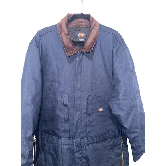 ジャケット・アウター 80s Dickies Denim Coveralls Single Face Vintage DICKIES Mens Sz 40 Medium Military Blue Cotton Blend